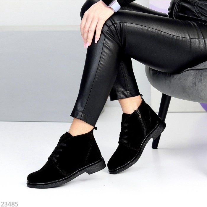 Черевики жіночі натуральна замша чорні демі 36,37р