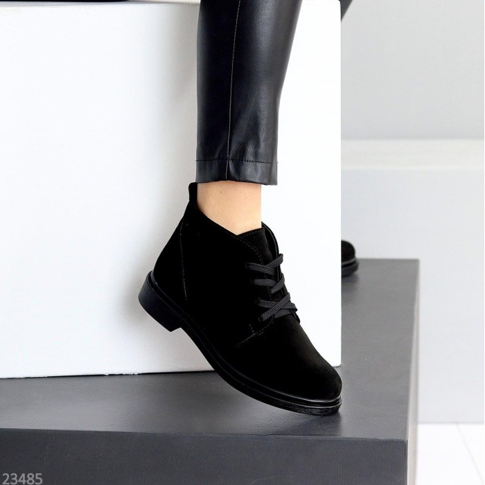 Черевики жіночі натуральна замша чорні демі 36,37р