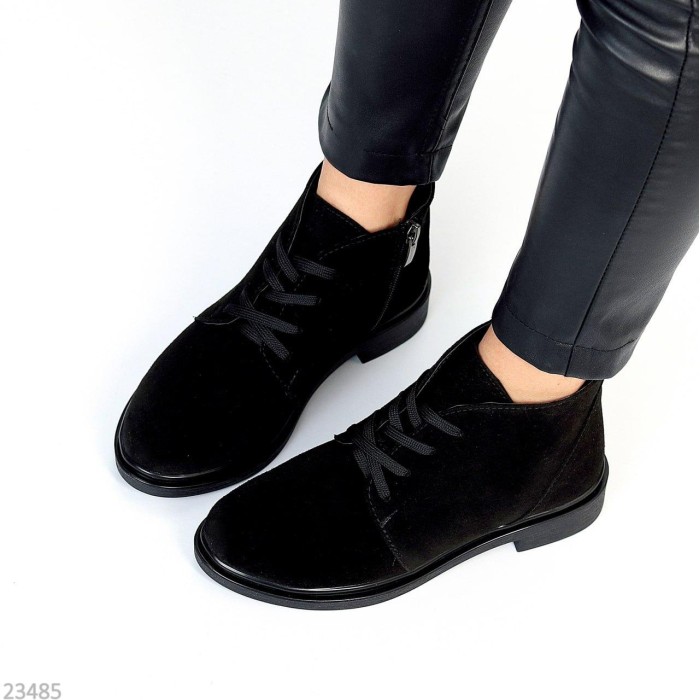 Черевики жіночі натуральна замша чорні демі 36,37р