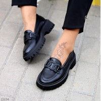 Лоферы женские натуральная кожа черные 36,38,39,40р