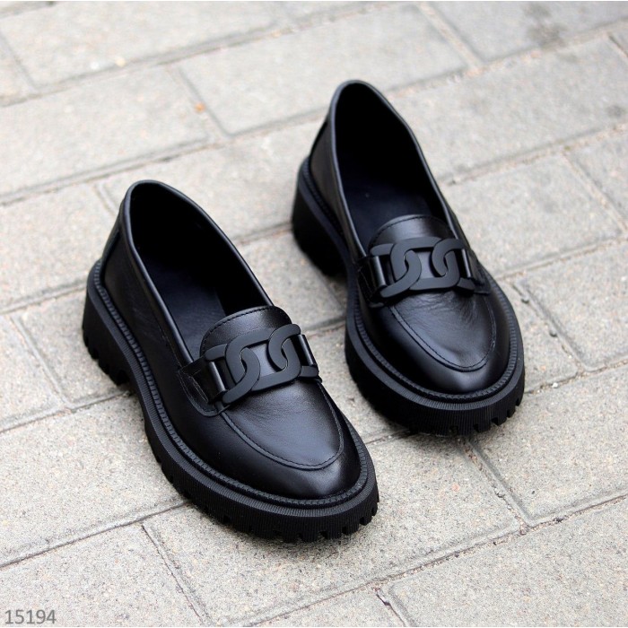 Лофери жіночі натуральна шкіра чорні 36,38,39,40р