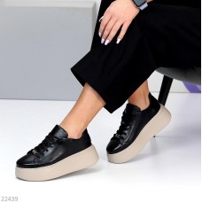 Кросівки жіночі натуральна шкіра чорні 37,38р