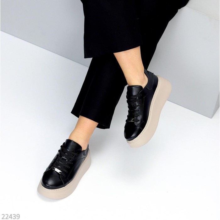 Кросівки жіночі натуральна шкіра чорні 37,38р