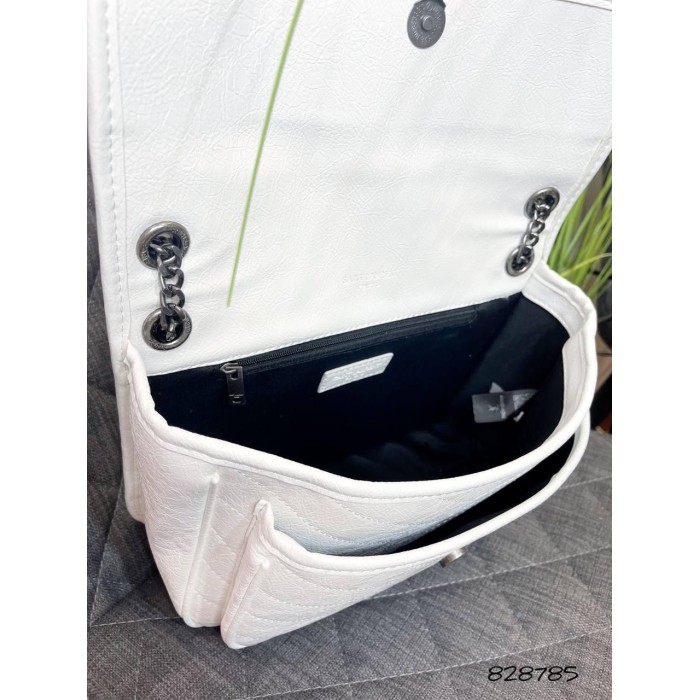 Сумка жіноча Лоран натуральна шкіра Чорна,Біла, Бронзова, Кемел, Бургунді Білий