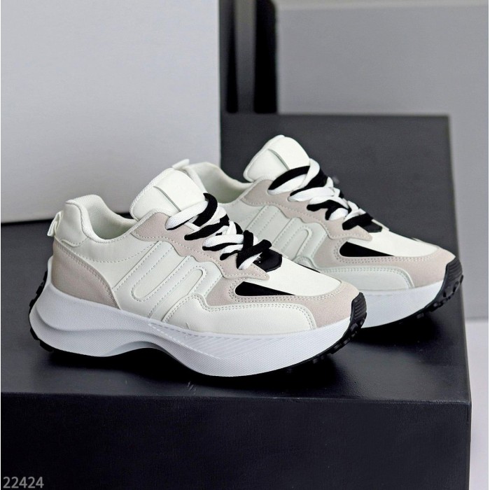 Кроссівки жіночи еко-шкіра/еко-замша білі на 37,38,39,40р