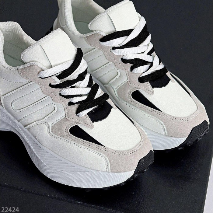 Кроссівки жіночи еко-шкіра/еко-замша білі на 37,38,39,40р