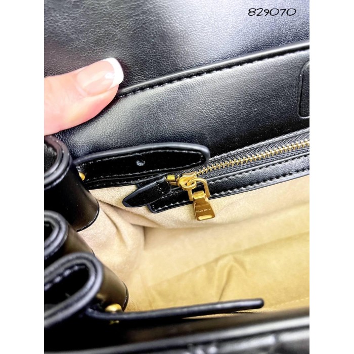 Сумка жіноча МіуМіу натуральна шкіра Чорна