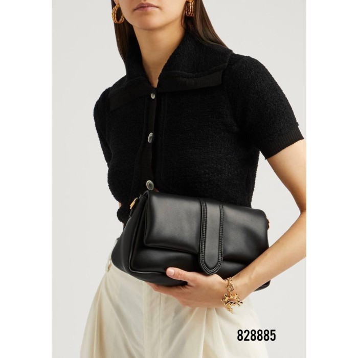 Сумка жіноча з ремінцем  натуральна шкіра та джинс Чорна, Біла