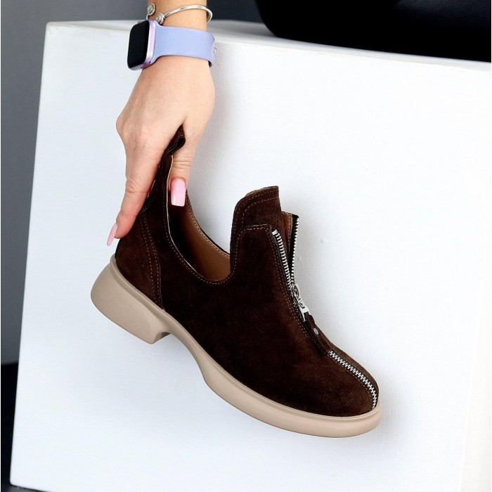 Туфлі жіночі натуральна замша колір-коричневий 38,39,40,41р