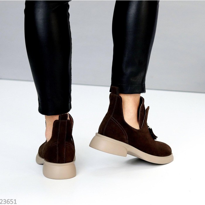 Туфлі жіночі натуральна замша колір-коричневий 38,39,40,41р