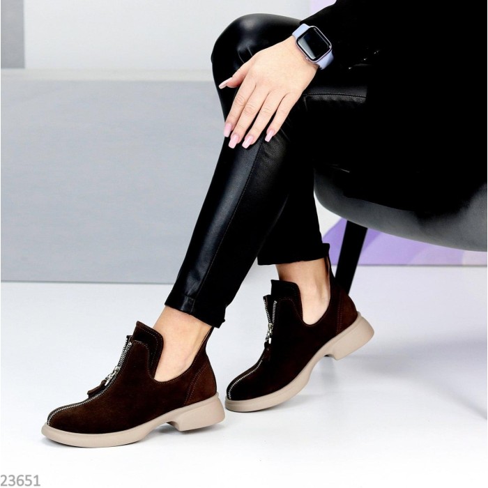 Туфлі жіночі натуральна замша колір-коричневий 38,39,40,41р