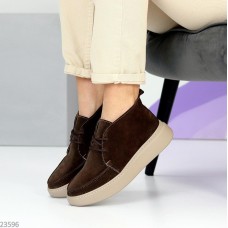 Черевики жіночі з натуральної замші колір-шоколад демі 38,40,41р