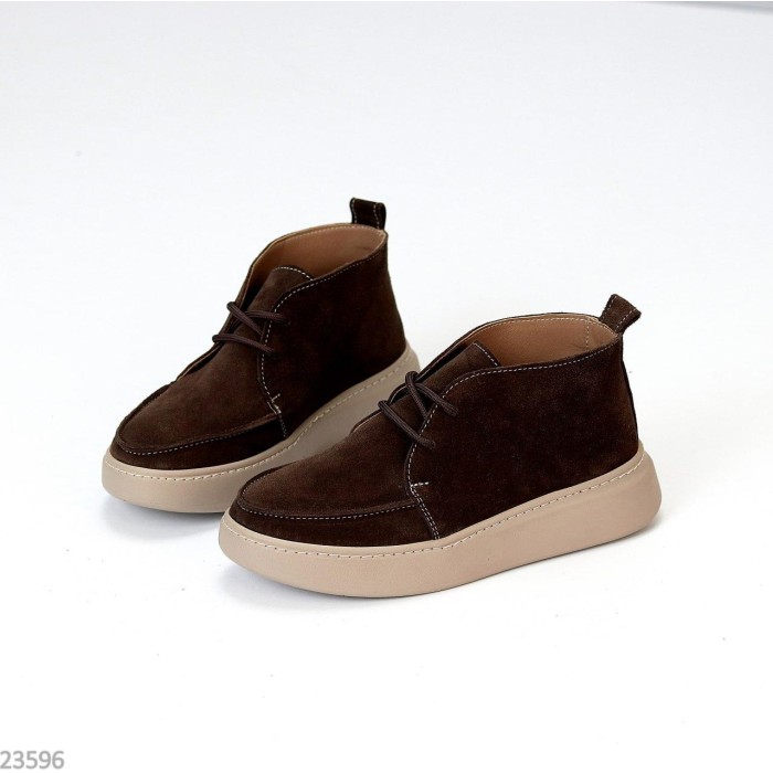 Черевики жіночі з натуральної замші колір-шоколад демі 38,40,41р