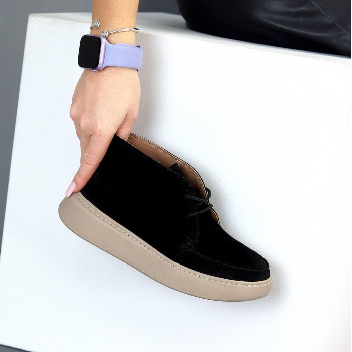 Черевики жіночі натуральна замша чорні демі 36,37,38,39,40р