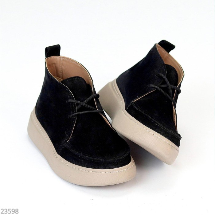 Черевики жіночі натуральна замша чорні демі 36,37,38,39,40р