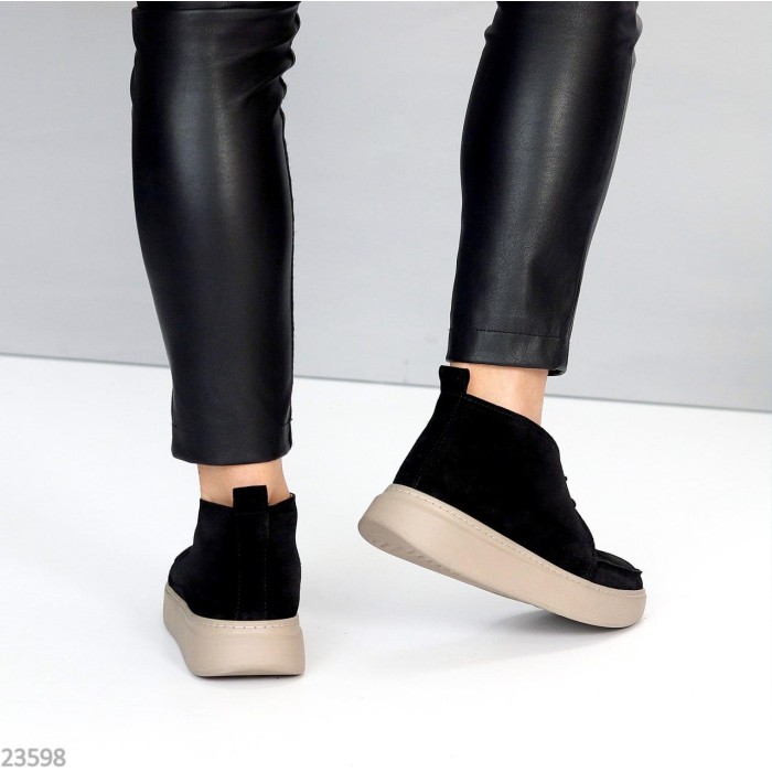 Черевики жіночі натуральна замша чорні демі 36,37,38,39,40р