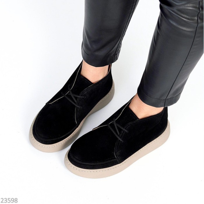 Черевики жіночі натуральна замша чорні демі 36,37,38,39,40р