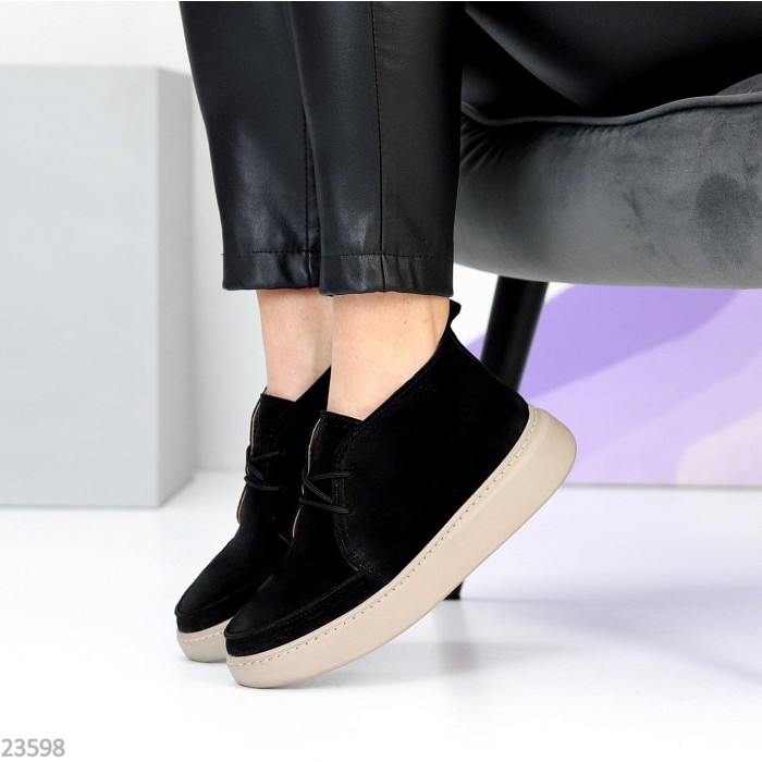 Черевики жіночі натуральна замша чорні демі 36,37,38,39,40р