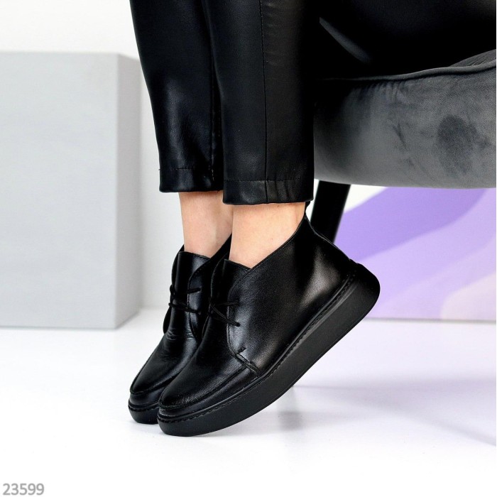 Черевики жіночі натуральна шкіра чорні демі 36,40,41р