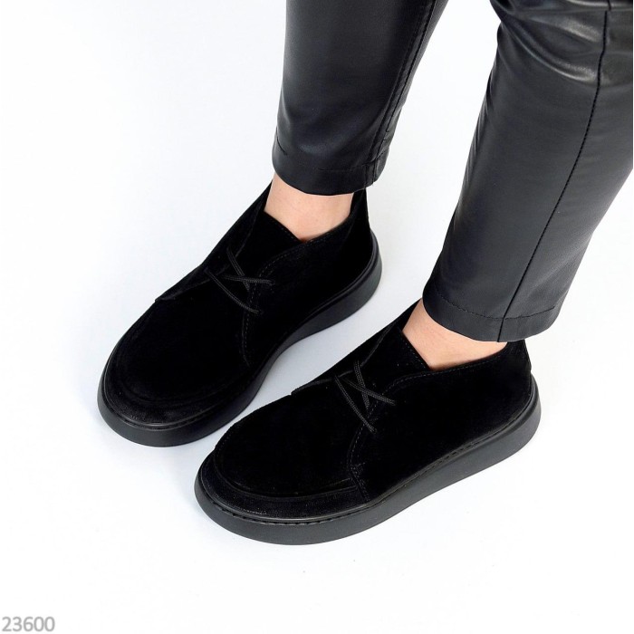 Черевики жіночі натуральна замша чорні демі 37,38,39,40,41р