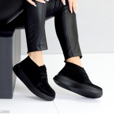 Черевики жіночі натуральна замша чорні демі 37,38,39,40,41р