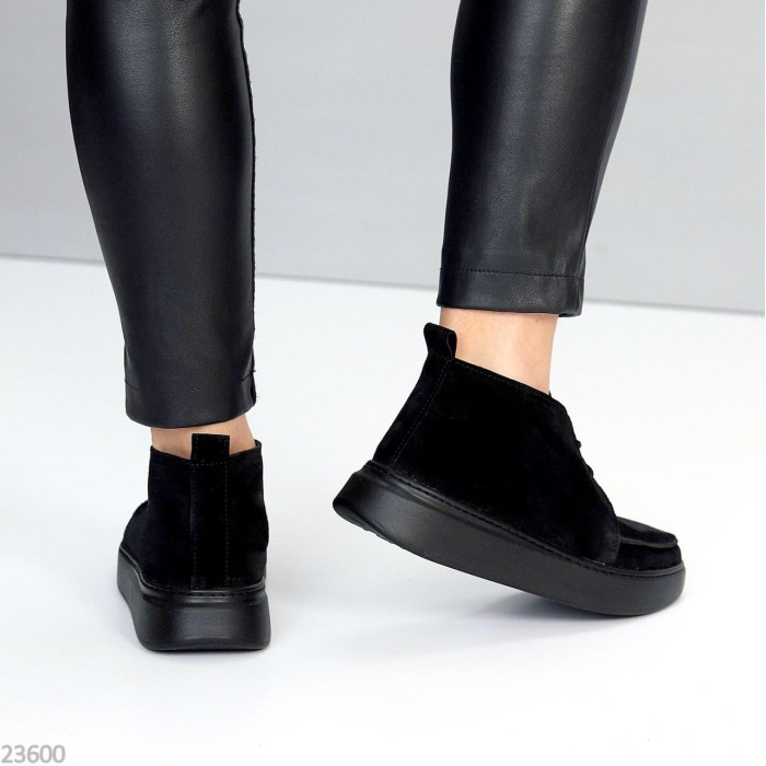 Черевики жіночі натуральна замша чорні демі 37,38,39,40,41р