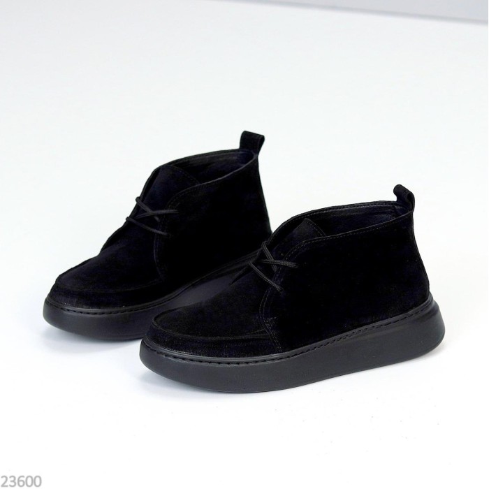 Черевики жіночі натуральна замша чорні демі 37,38,39,40,41р