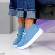 Черевики жіночі натуральна замша блакитні демі 37,39,40р