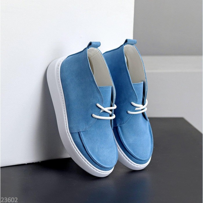 Черевики жіночі натуральна замша блакитні демі 37,39,40р