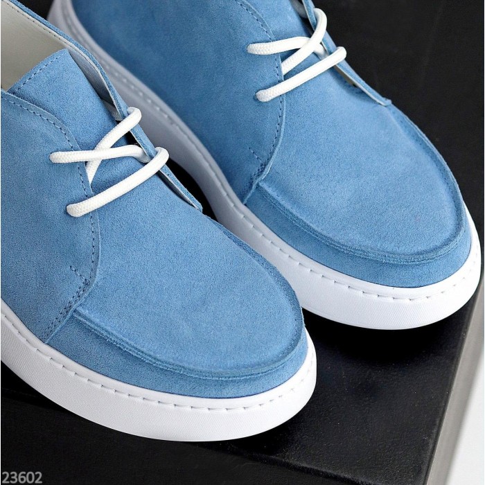 Черевики жіночі натуральна замша блакитні демі 37,39,40р