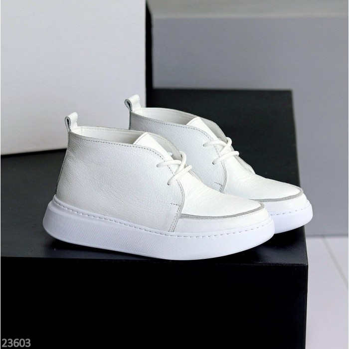 Черевики жіночі натуральна шкіра білі демі 36,37,38,39,40,41p