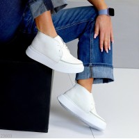 Черевики жіночі натуральна шкіра білі демі 36,37,38,39,40,41p