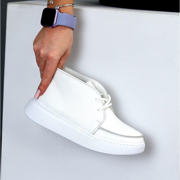 Черевики жіночі натуральна шкіра білі демі 36,37,38,39,40,41p