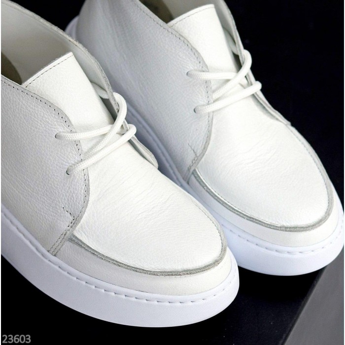 Черевики жіночі натуральна шкіра білі демі 36,37,38,39,40,41p