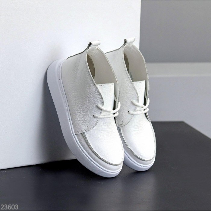 Черевики жіночі натуральна шкіра білі демі 36,37,38,39,40,41p