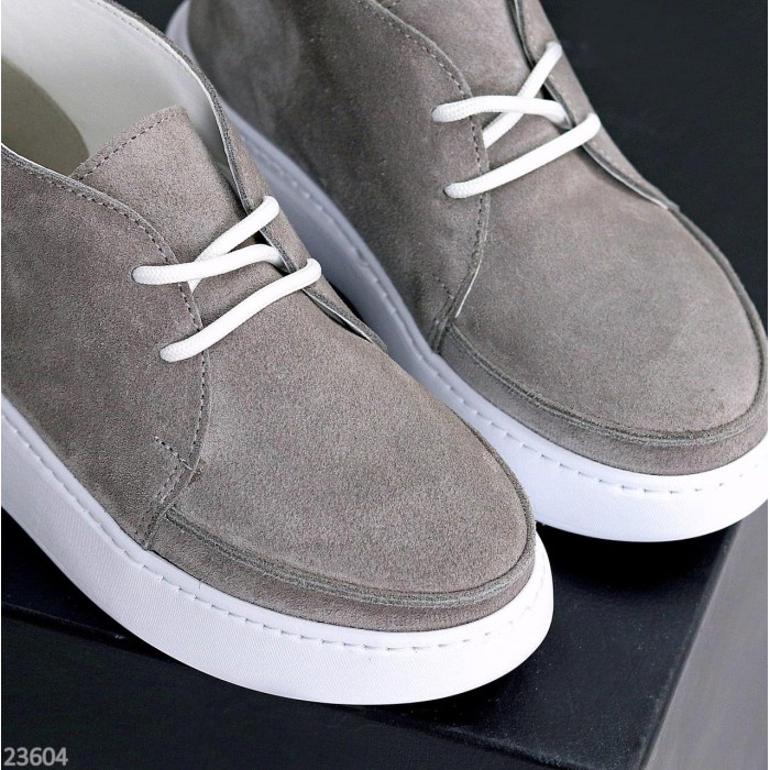 Черевики жіночі натуральна замша сірі демі 36,37,38,39,40,41р