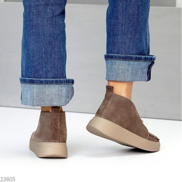 Черевики жіночі натуральна замша беж деми 36,37,38,40,41р