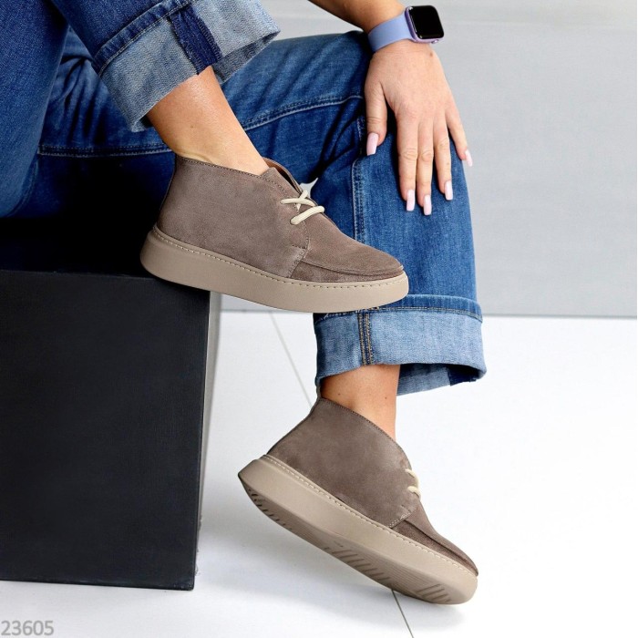 Черевики жіночі натуральна замша беж деми 36,37,38,40,41р