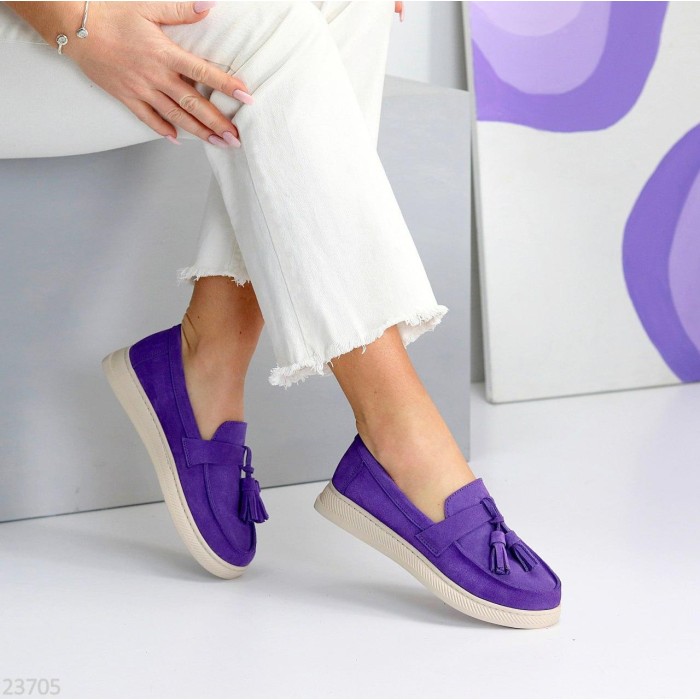 Лофери жіночі натуральна замша колір-фіолетовий 36,37р