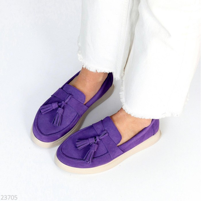 Лофери жіночі натуральна замша колір-фіолетовий 36,37р