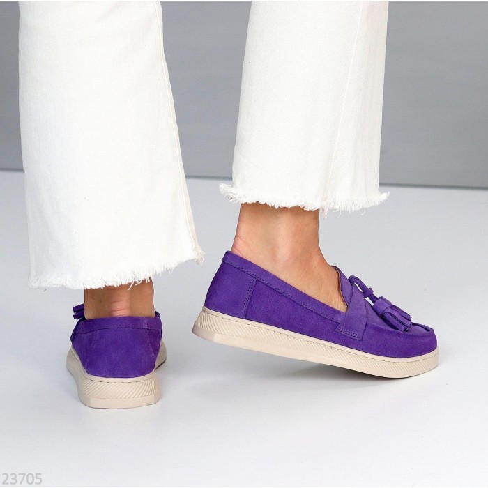 Лофери жіночі натуральна замша колір-фіолетовий 36,37р