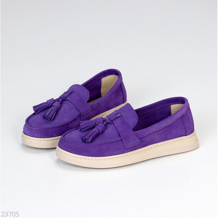 Лофери жіночі натуральна замша колір-фіолетовий 36,37р