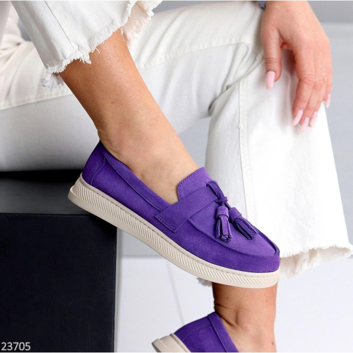 Лофери жіночі натуральна замша колір-фіолетовий 36,37р