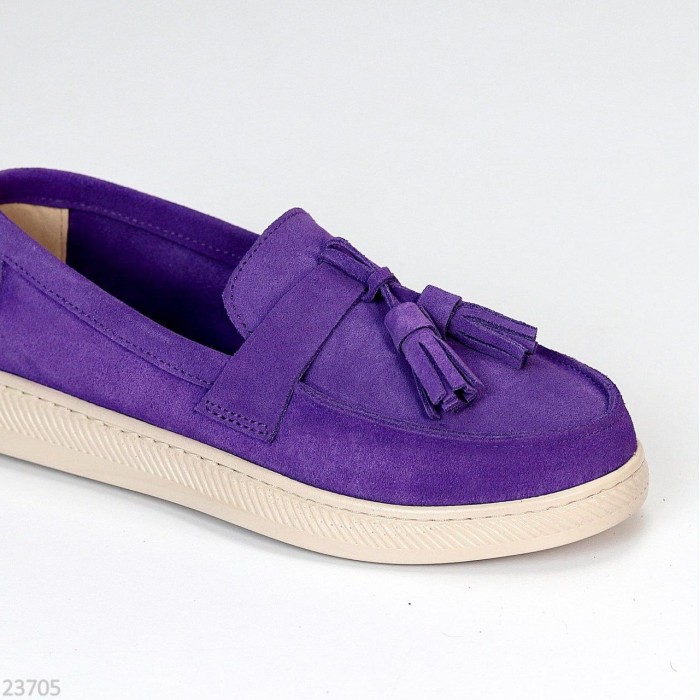 Лофери жіночі натуральна замша колір-фіолетовий 36,37р