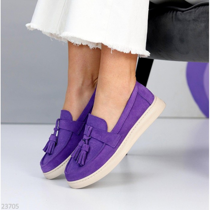 Лофери жіночі натуральна замша колір-фіолетовий 36,37р