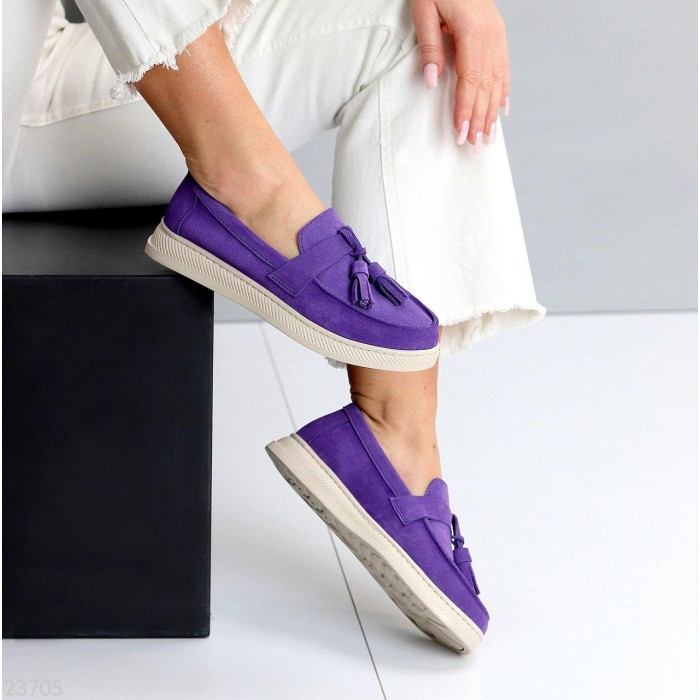 Лофери жіночі натуральна замша колір-фіолетовий 36,37р