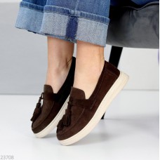 Лофери жіночі натуральна замша колір-шоколад 38р