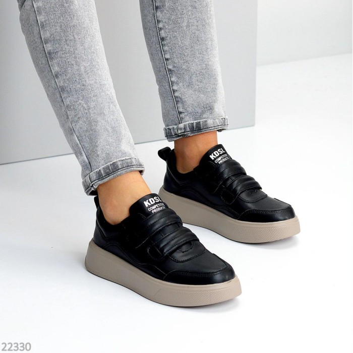 Кеди жіночі натуральна шкіра чорні демі 36,37,38,39,40р.