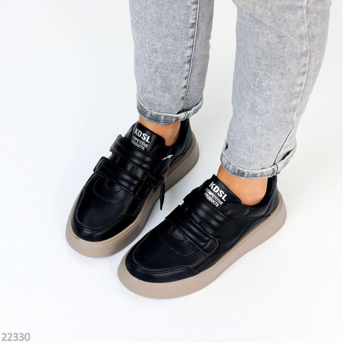 Кеди жіночі натуральна шкіра чорні демі 36,37,38,39,40р.