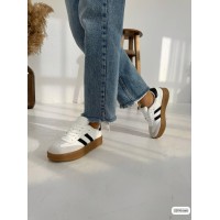 Кросівки жіночі зі смужками натуральна шкіра/замша білі 36,39р